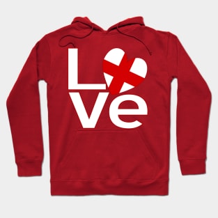 White Red English LOVE Hoodie